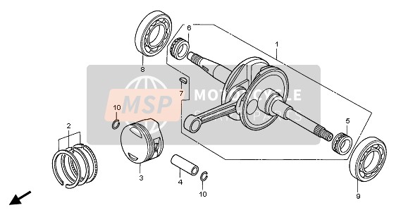 Honda SH125R 2008 Vilebrequin & Piston pour un 2008 Honda SH125R